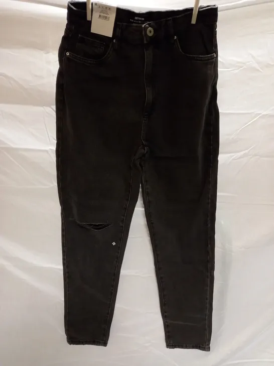 BOX OF APPROX 12 BRAND NEW COTTON:ON ORIGINAL MOM RIPPED JEANS - RAVEN BLACK SIZE AUS 8