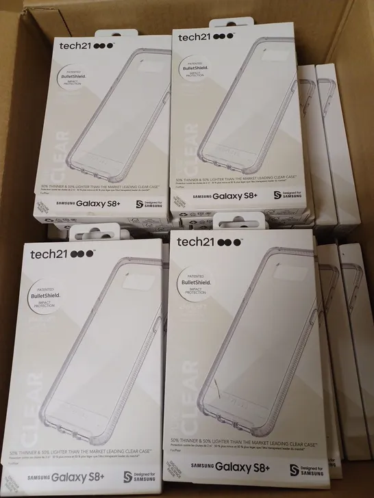 LOT OF APPROX. 72 BRAND NEW BOXED TECH 21 T21-5603 PURE CLEAR CASE COVER WITH BULLETSHIELD 2M DROP PROTECTION FOR SAMSUNG GALAXY S8+ 