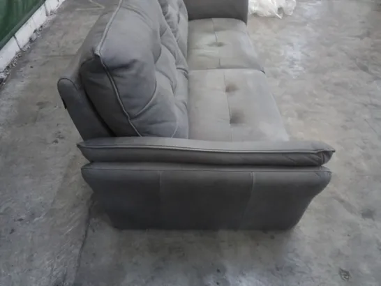 QUALITY ITALIAN DESIGNER 2 SEATER ELECTRIC RECLINING LEATHER SOFA IN GREY 