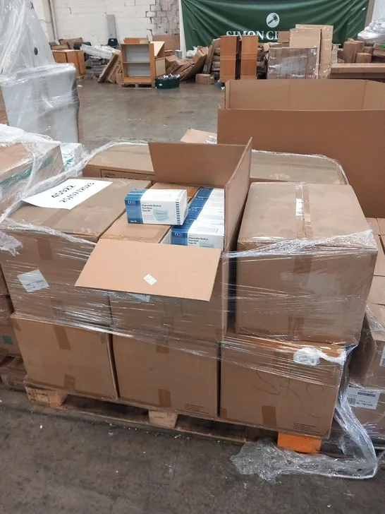 PALLET OF APPROXIMATELY 10 BOXES OF 40 CASES OF MEDICARE DISPOSABLE MEDICAL FACE MASKS TYPE IIR APPROXIMATELY 50 MASKS PER CASE