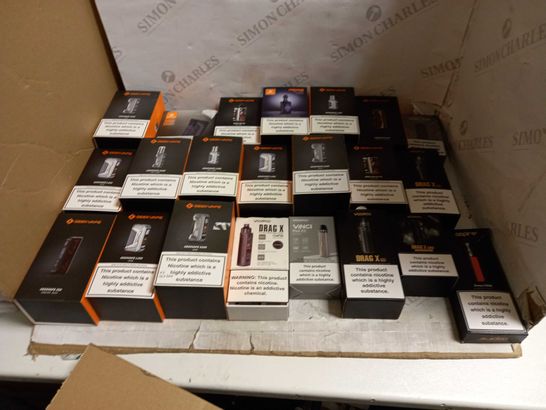 LOT OF APPROXIMATELY 20 E-CIGARATTES TO INCLUDE GEEKVAPE S100, AND VOOPOO DRAG X ETC.