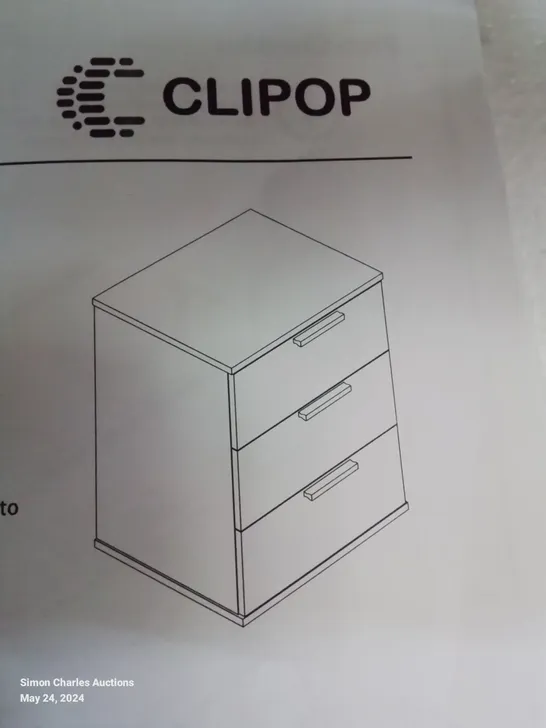 A BOXED 3 DRAWER CABINET IN WHITE 