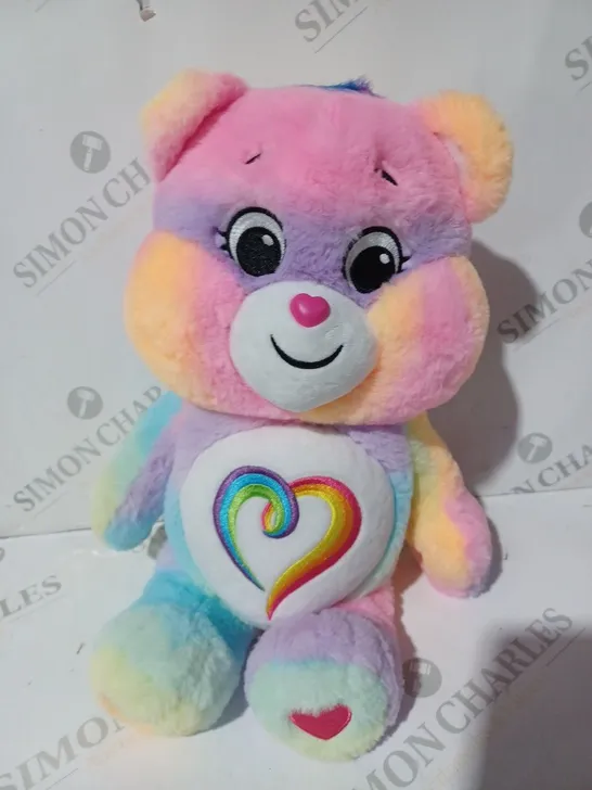 BOXED CARE BEARS TOGETHERNESS BEAR SOFT PLUSH TOY IN PASTEL MULTICOLOUR