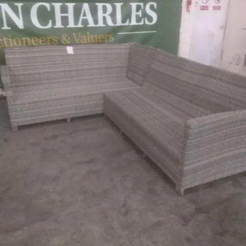 RATTAN EFFECT CORNER SOFA 