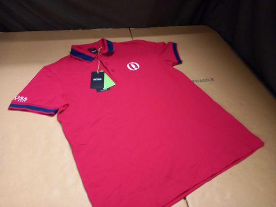 HUGO BOSS RED POLO SHIRT - M