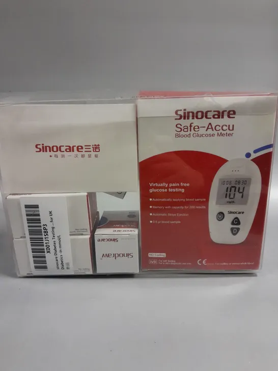 BOXED SINOCARE SAFE-ACCU BLOOD GLUCOSE METER SET 