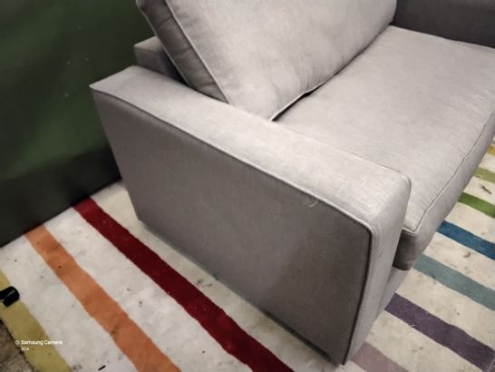 DESIGNER SNUGGLE CHAIR METAL ACTION BED GREY FABRIC 