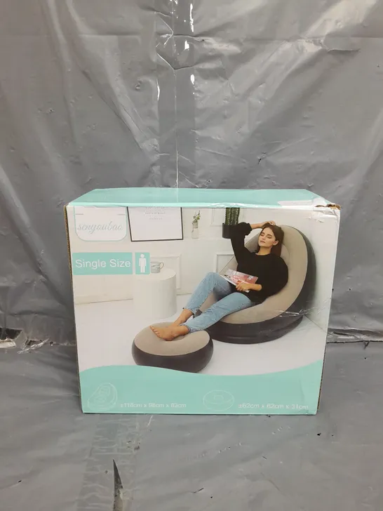 BOXED AND SEALED SENYOUBAE INFLATABLE CHAIR WITH FOOT STAND 