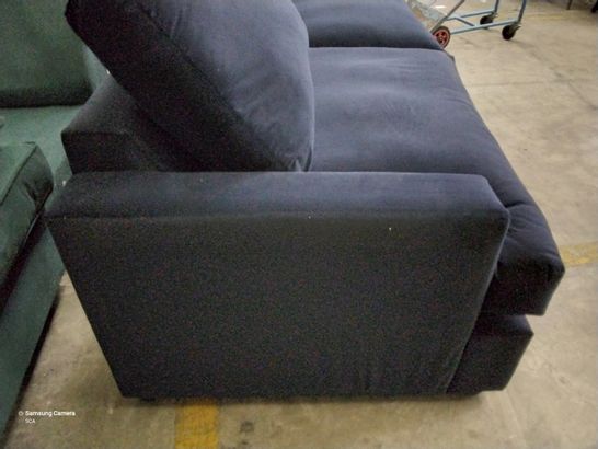 NAVY BLUE PLUSH FABRIC THREE SEATER SECTION 