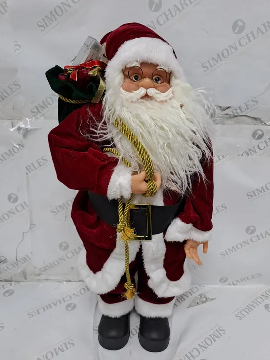 BOXED FESTIVE PRE LIT SANTA TRADITIONAL 63CM 