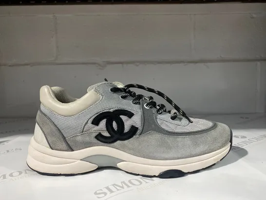 PAIR OF CHANEL GREY TRAINERS SIZE 44