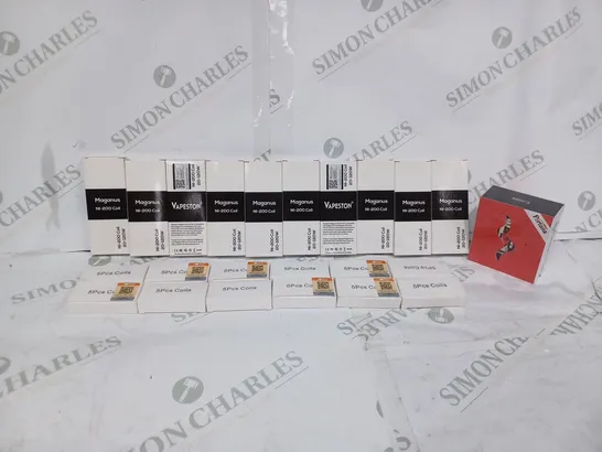 LOT TO CONTAIN APPROX. 20 X ASSORTED E-CIGARETTE REPLACEMENT COILS. BRANDS INCLUDE JOMO, VAPESTONE, FORTUNA ETC 