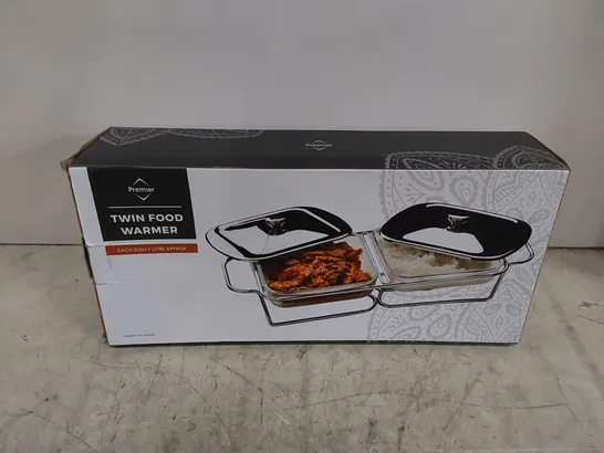 BOXED TWIN STEEL FOOD WARMER WITH MARINEX 