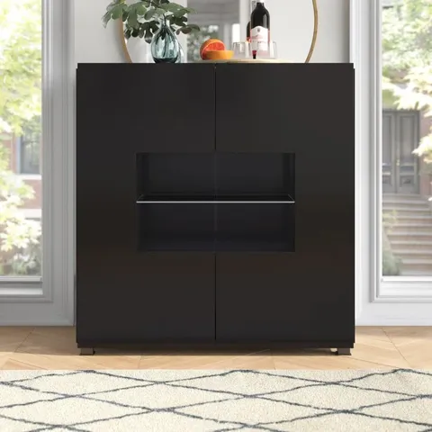 BOXED GOMER 100CM SIDEBOARD IN BLACK (1 BOX)