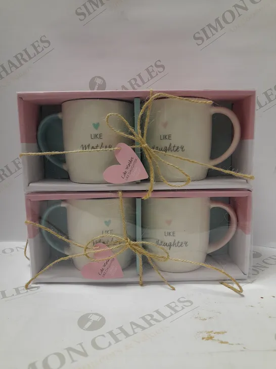 LOT OF 2 MOTHER AND DAUGHTER MUG SETS 