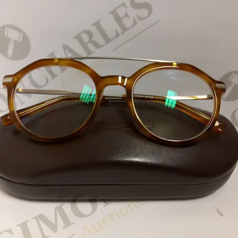 LONDON RETRO BARON SHINY PRESCRIPTION GLASSES - HONEY/SILVER