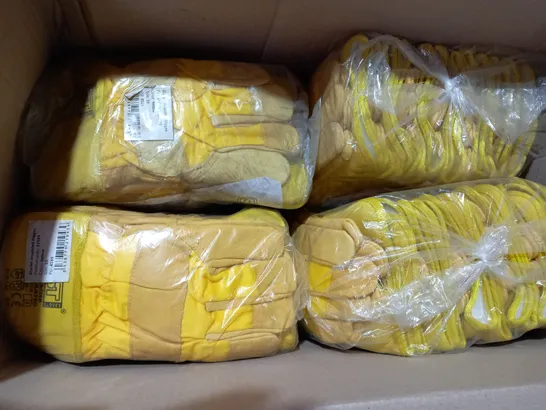 BOX OF APPROXIMATELY 5 PACKS OF GLACIER INSULATED RIGGES YELLOW GLOVES (10 PER PACK)