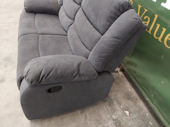 DESIGNER MANUAL RECLINING TWO SEATER SOFA CHARCOAL FABRIC 