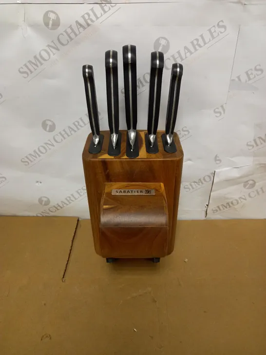 SABATIER SELF SHARPENING KNIFE BLOCK SET