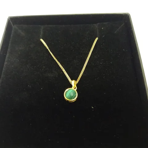 GOLD PLATED GREEN ORB NECKLACE