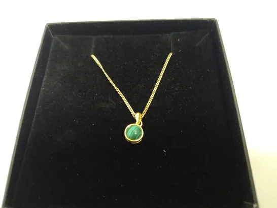 GOLD PLATED GREEN ORB NECKLACE