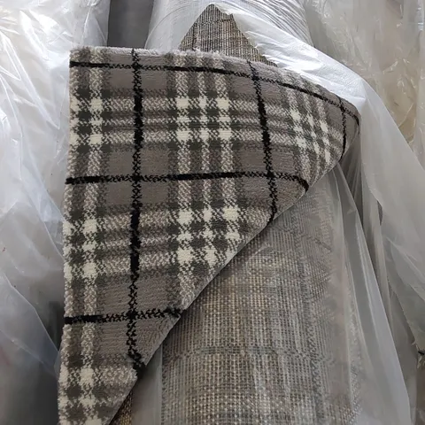 ROLL OF QUALITY GLENEAGLES AVIEMORE GREY PLAID CARPET // SIZE: APPROXIMATELY 4 X 10m
