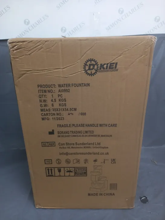 BOXED DKIEL WATER FOUNTAIN 