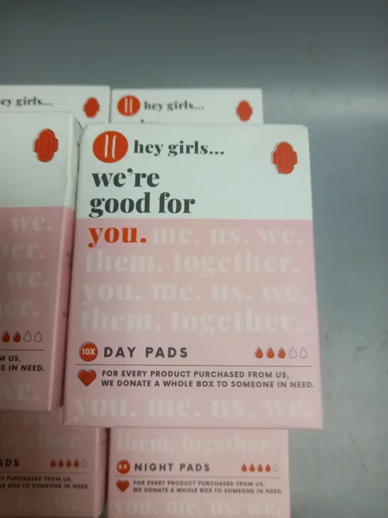 LOT OF 12 10-PACKS OF HEY GIRLS DAY PADS