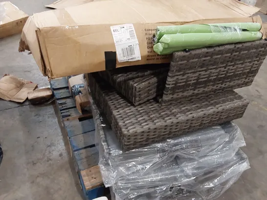 PALLET OF ASSORTED GARDEN FURNITURE PARTS