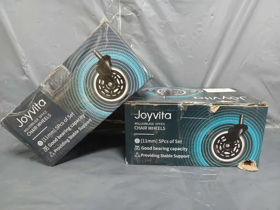 SET OF 2 BOXES TO CONTAIN JOYVITA 11MM ROLLERBLADE OFFICE CHAIR WHEELS (5 PER BOX)