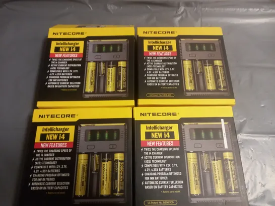 LOT OF 4 NITECORE NEW I4 INTELLICHARGERS