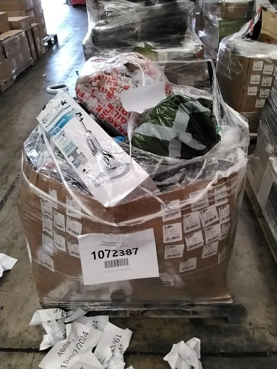 PALLET OF APPROXIMATELY 25 UNPROCESSED RAW RETURN HOUSEHOLD AND ELECTRICAL GOODS TO INCLUDE;