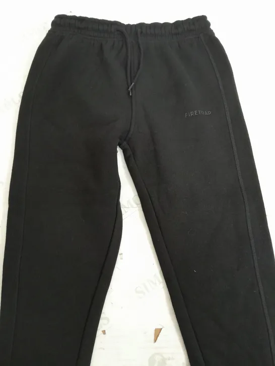 FIRETRAP BLACK TRACKSUIT PANTS - UK 6-7