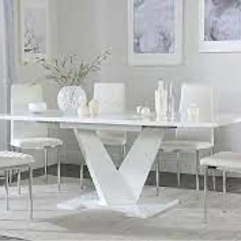 BOXED TURIN EXTENDING DINING TABL IN WHITE GLOSS - 160 _200 CM ( COMPLETE BOXES) 