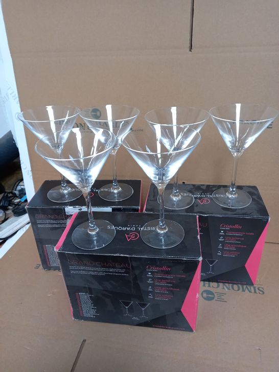 BOX OF 6 X CRISTAL D’ARQUES MARTINI COCKTAIL GLASSES