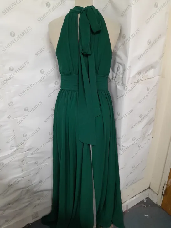 GODDIVA LONDON HALTERNECK MAXI DRESS IN EMERALD GREEN SIZE 8