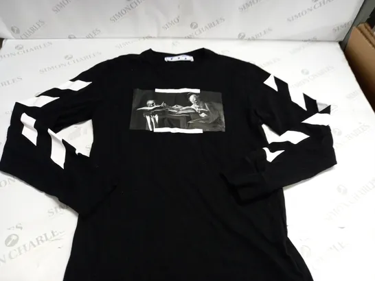 OFF WHITE LONG SLEEVE BLACK TOP - M