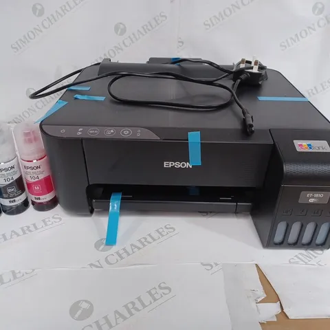 EPSON ET-1810 WIFI PRINTER INCLUDING 3 ASSORTED COLOUR INKS - BLACK