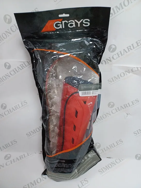 SEALED GRAYS HOCKEY SHIN GAURDS IN RED G600 RED/BLACK - MEDIUM