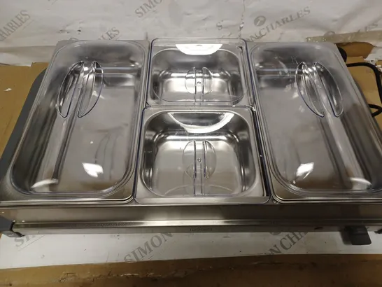 LIVIVO 4 SECTION BUFFET SERVER & WARMING TRAY