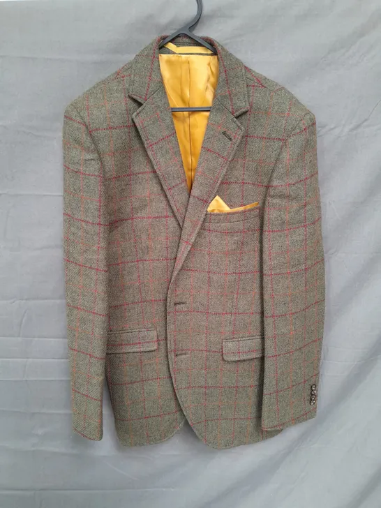 BROOK TAVERNER TWEED JACKET IN GREEN SIZE 36R