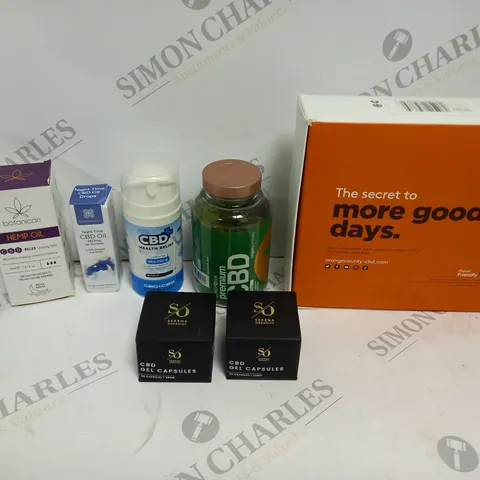 APPROXIMATELY 15 ASSORTED CBD HEALTH PRODUCTS TO INCLUDE GUMMIES, OILS, CAPSULES ETC 