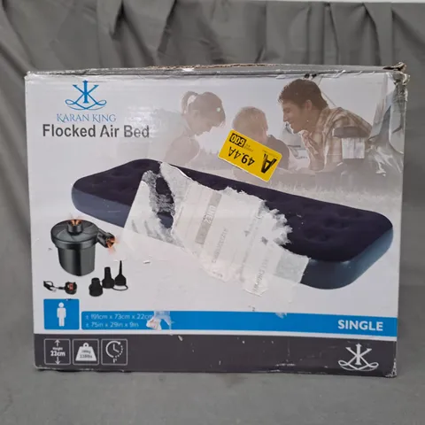 BOXED KARAN KING FLOCKED AIR BED - SINGLE