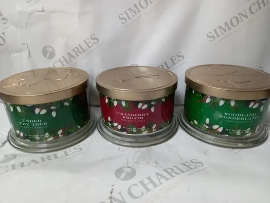 BOXED SET OF 3 CHRISTMAS THEMED CANDLES