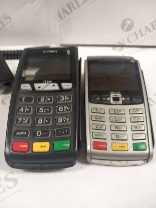 2 ASSORTED WORLD PLAY CARD MACHINES TO INCLUDE; ICT250 AND IWL250