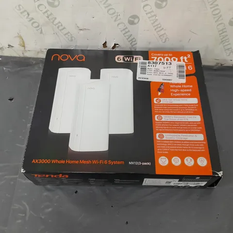 BOXED NOVA AX3000 WHOLE HOME MESH WI-FI 6 SYSTEM MX12 - 3 PACK 