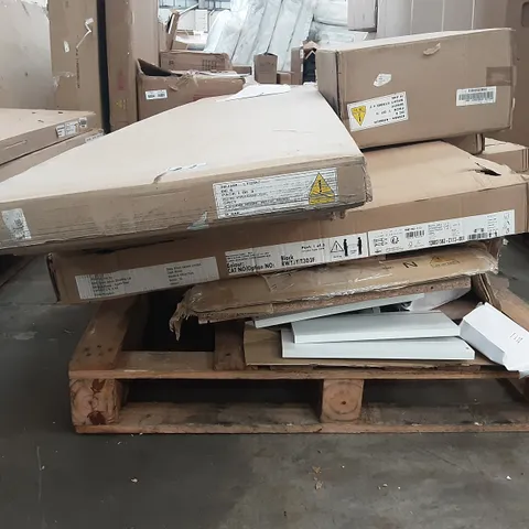 PALLET OF ASSORTED FLAT-PACKED FURNITURE PARTS TO INCLUDE WARDROBES AND NIGHTSTANDS