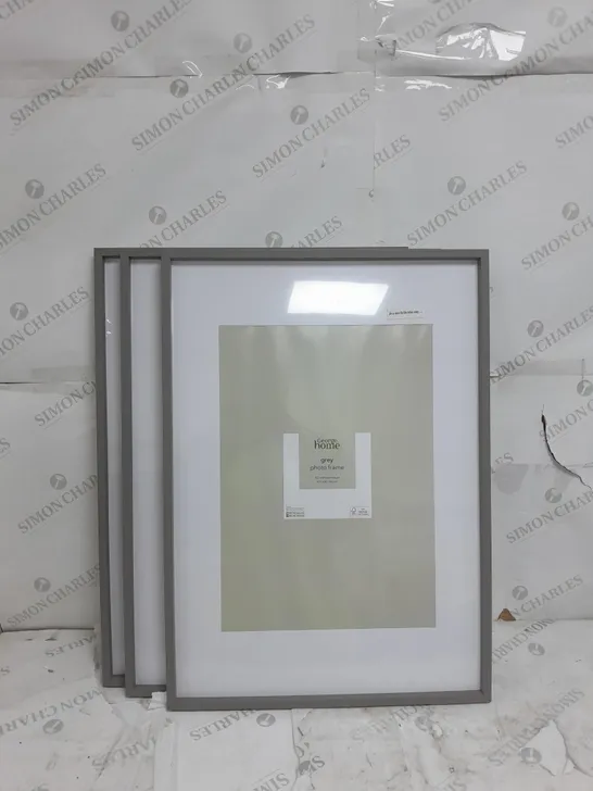 BOXED GEORGE HOME SET OF THREE GREY PHOTO FRAMES A2 WITHOUT AND A3 WITH MOUNT