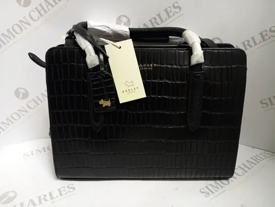 RADLEY LONDON LIVERPOOL STREET FAYX CROC BAG IN BLACK