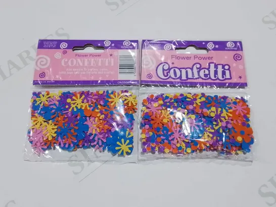 LOT OF 144 BRAND NEW 14G PACKS OF FLOWER POWER CONFETTI - 12 PACKS CONTAINING 12 PIECES